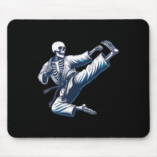 Skeleton Karate Kick Martial Arts Kickboxing Mixed Mousepad (Vorne)