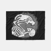 Skeleton Katze Skull Kitty Niedlich Halloween Männ Fleecedecke (Vorderseite (Horizontal))