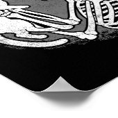 Skeleton Katze Skull Kitty Niedlich Halloween Männ Poster (Ecke)