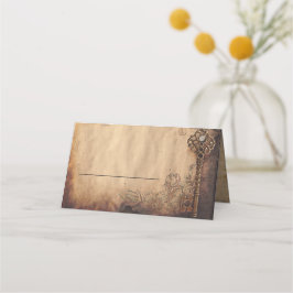 Skeleton Key Antique Gothic Wedding Platzkarte