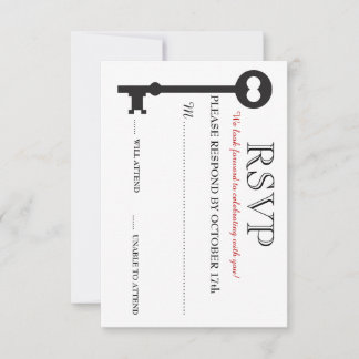 Skeleton Key Hochzeits-Antwortkarte RSVP Karte