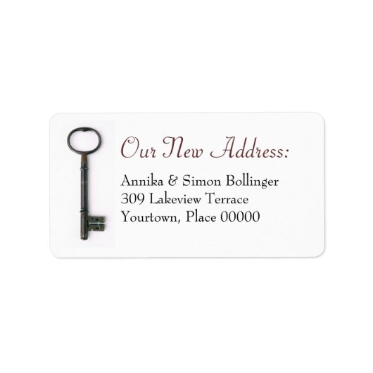 Skeleton Key New Address Adressaufkleber (Vorne)