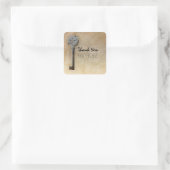 Skeleton Key Vintag Looking Gefallen Quadratischer Aufkleber (Tasche)