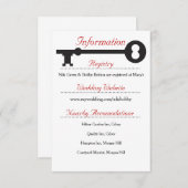 Skeleton Key Wedding Information Card Begleitkarte (Vorne/Hinten)