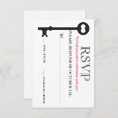Skeleton Key Wedding RSVP Card (Vorne/Hinten)