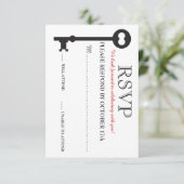 Skeleton Key Wedding RSVP Card Karte (Stehend Vorderseite)