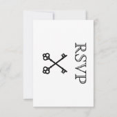 Skeleton Key Wedding RSVP Card Karte (Rückseite)