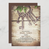 Skeleton Keys Rustic Bridal Shower Einladungen (Vorne/Hinten)