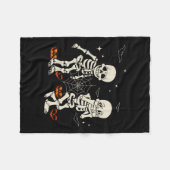 Skeleton Kids Griddy Dance Halloween Trick or Trea Fleecedecke (Vorderseite (Horizontal))