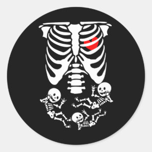 Skeleton KinderHalloween-Schwangerschaftspaare Kos Runder Aufkleber