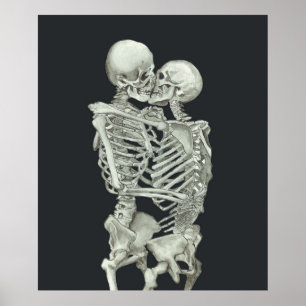 Skeleton Kiss Immortal Liebe Anatomische Liebe Val Poster