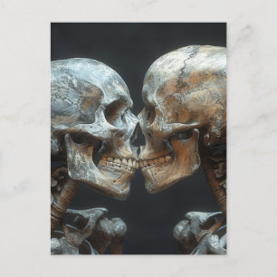 Skeleton Kiss Postkarte