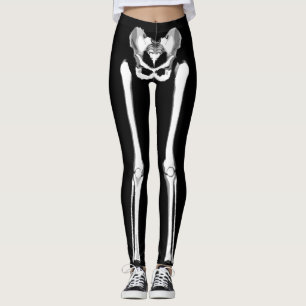 Skeleton Knochen-Schwarz-Halloween-Leggings Leggings