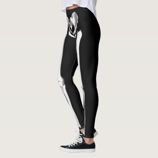 Skeleton Knochen-Schwarz-Halloween-Leggings Leggings (Links)
