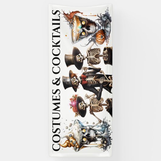 Skeleton-Korpuscocktail zu Halloween Banner (Vertikal)