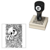 SKELETON & KÜRBISLATERNE, HALLOWEEN RUBBER-BRIEFMA GUMMISTEMPEL (Stempel)