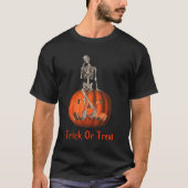 Skeleton Kürbislaterne Halloween T - Shirt (Vorderseite)