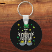Skeleton Leprechaun St Patricks Day Kleeblatt Clov Schlüsselanhänger (Vorderseite)