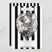 Skeleton Liebe Ehetanz Gotische Hochzeit Einladung (Vorne/Hinten)