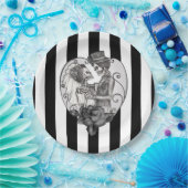 Skeleton Liebe Ehetanz Gotische Hochzeit Pappteller (Party)