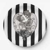 Skeleton Liebe Ehetanz Gotische Hochzeit Pappteller (Vorderseite)