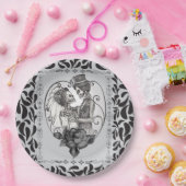 Skeleton Liebe Ehetanz Gotische Hochzeit Pappteller (Party)