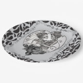 Skeleton Liebe Ehetanz Gotische Hochzeit Pappteller (Schrägansicht)