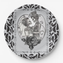Skeleton Liebe Ehetanz Gotische Hochzeit Pappteller