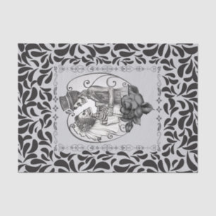 Skeleton Liebe Ehetanz Gotische Hochzeit Seidenpapier