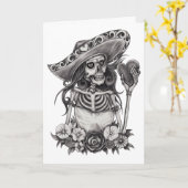 Skeleton Liebe Herz Karte (Gelbe Blume)