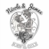 Skeleton Liebe Paare Ehe Dance Hochzeit Aufkleber (Vorderseite)