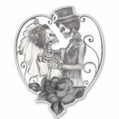 Skeleton Liebe Paare Ehe Dance Hochzeit Aufkleber (Vorderseite)