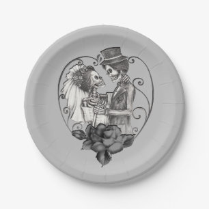 Skeleton Liebe Paare Ehe Dance Hochzeit Pappteller