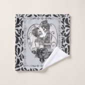 Skeleton Liebe Paare Ehetanz Badhandtuch Set (Waschlappen)