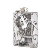 Skeleton Liebe Paare Ehetanz Flachmann (Links)