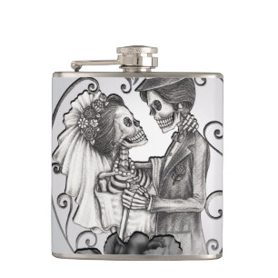 Skeleton Liebe Paare Ehetanz Flachmann