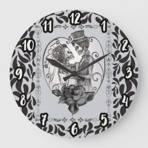Skeleton Liebe Paare Ehetanz Große Wanduhr