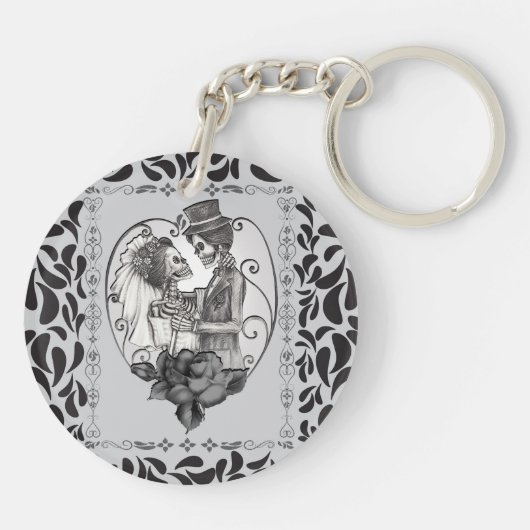 Skeleton Liebe Paare Ehetanz Schlüsselanhänger (Rückseite)