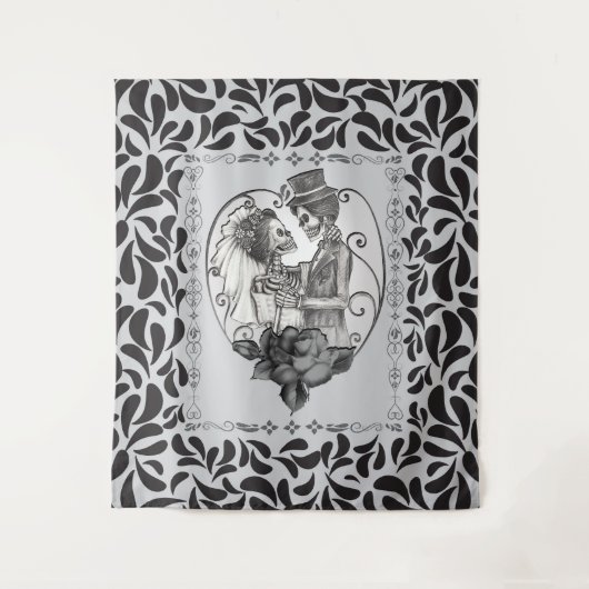 Skeleton Liebe Paare Ehetanz Wandteppich (Vorderseite)