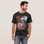 Skeleton & Lizard Pumpkin Halloween Art T-Shirt (Vorne ganz)