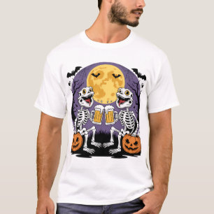 Skeleton Lizards Halloween Beer Cheers T-Shirt