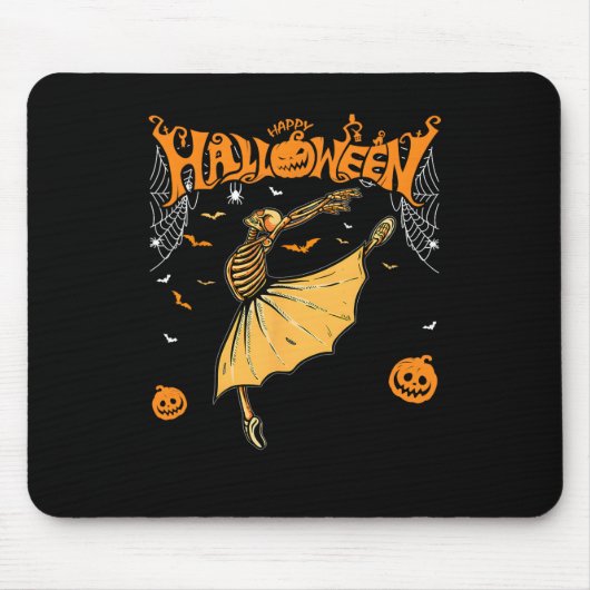 Skeleton Llerinas Llet Dance Niedlich Halloween Co Mousepad (Vorne)
