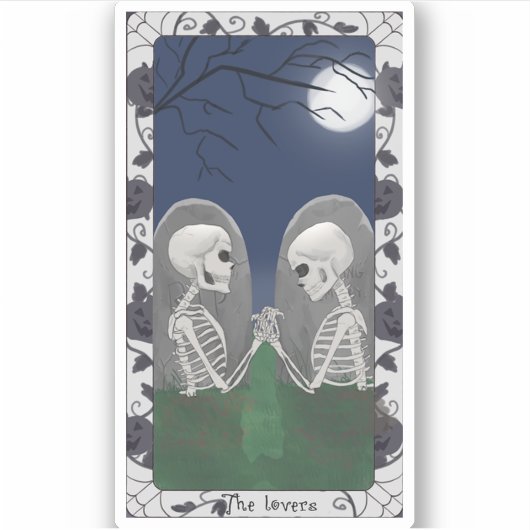 Skeleton Lovers Tarot Aufkleber (Vorderseite)
