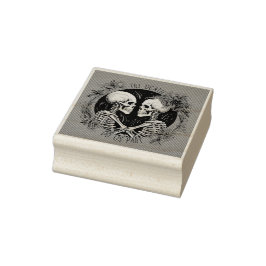 Skeleton Lovers Wood Art Briefmarke Gummistempel