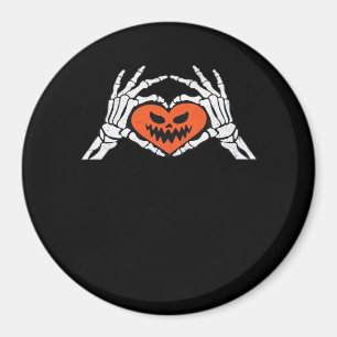 Skeleton macht ein unheimliches Halloween-Herz-Kla Magnet