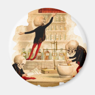 Skeleton Mad Scientists Skull Halloween-Party Deko Magnet