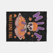 Skeleton Man I Liebe Fall Fun Skeleton Pumpkin Hal Fleecedecke (Vorderseite (Horizontal))