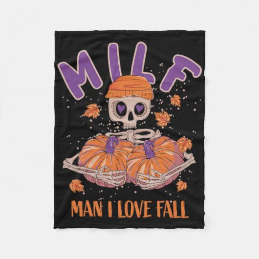 Skeleton Man I Liebe Fall Fun Skeleton Pumpkin Hal Fleecedecke (Vorderseite)