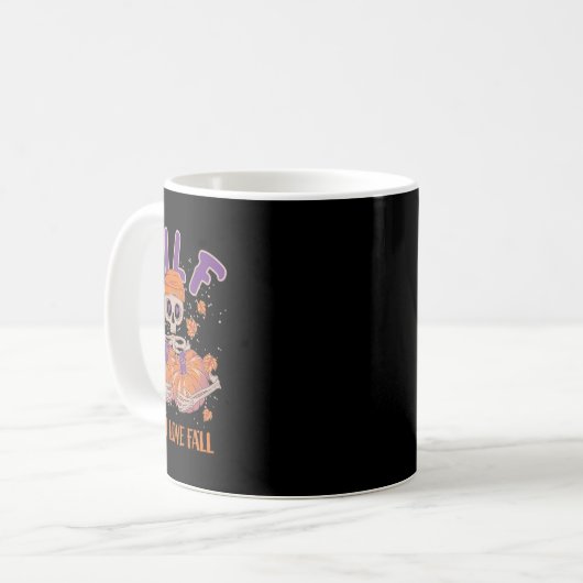 Skeleton Man I Liebe Fall Fun Skeleton Pumpkin Hal Kaffeetasse (Vorderseite Links)