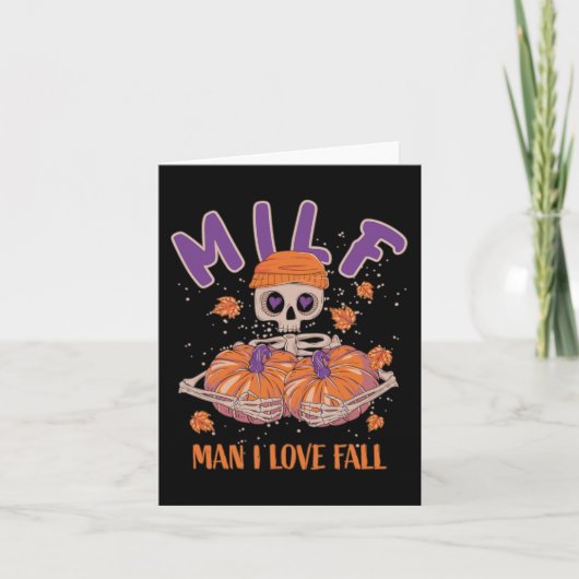 Skeleton Man I Liebe Fall Fun Skeleton Pumpkin Hal Karte (Vorderseite)